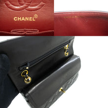 CHANEL Classic Double Flap 9" Chain Shoulder Bag Black Lambskin p51 hannari-shop