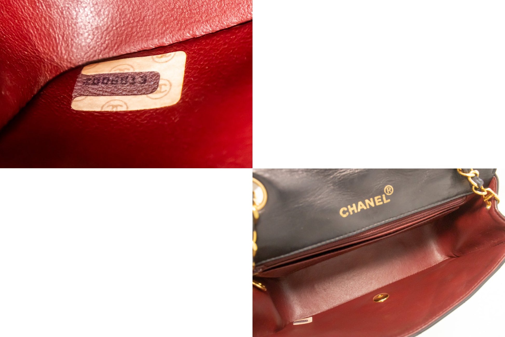 CHANEL Diana Flap Chain Schoudertas Zwart Gequilt Lamsleer Portemonnee n77 hannari-shop