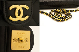 CHANEL Small Chain Shoulder Bag Clutch Black Quilted Flap Lambskin n93 hannari-shop