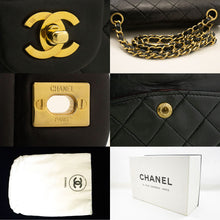 CHANEL Classic Double Flap 9" Chain Shoulder Bag Black Lambskin p48 hannari-shop