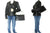 CHANEL Grained Calfskin Gold Chain Shoulder Bag Black Leather Zip p94 hannari-shop