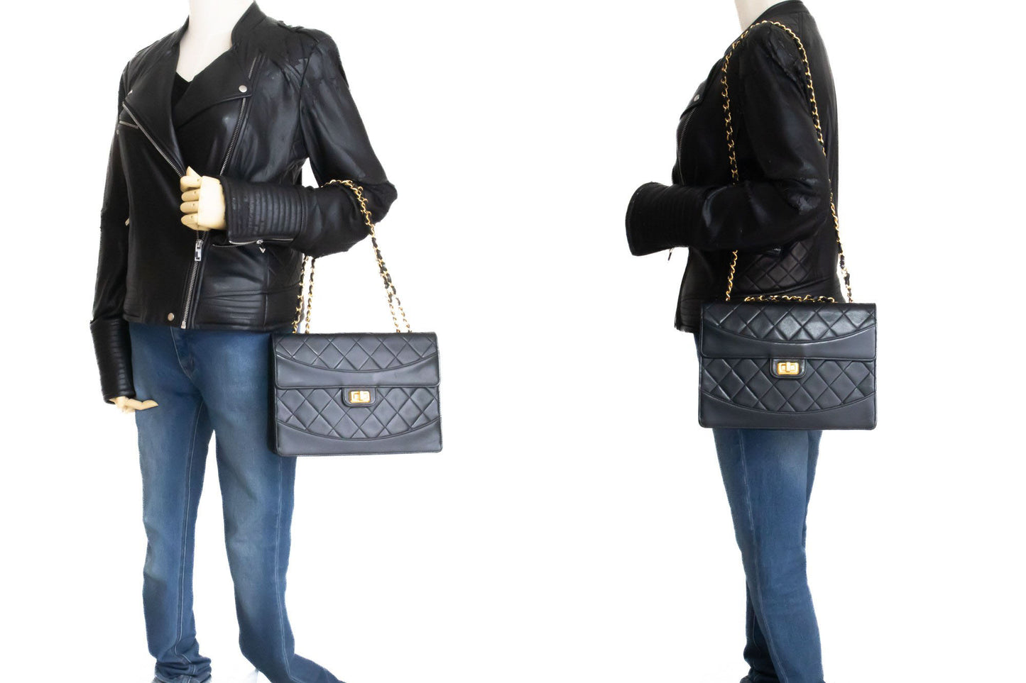 Sac bandoulière CHANEL Vintage Classic Chain à rabat unique en agneau matelassé ag8 hannari-shop