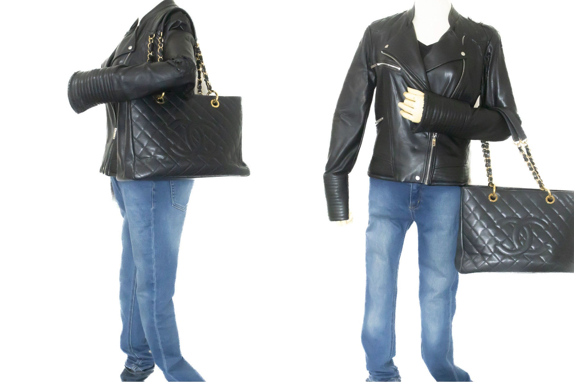 CHANEL Grained Calfskin GST 13" Shopping Tote Chain Skuldertaske p67 hannari-shop