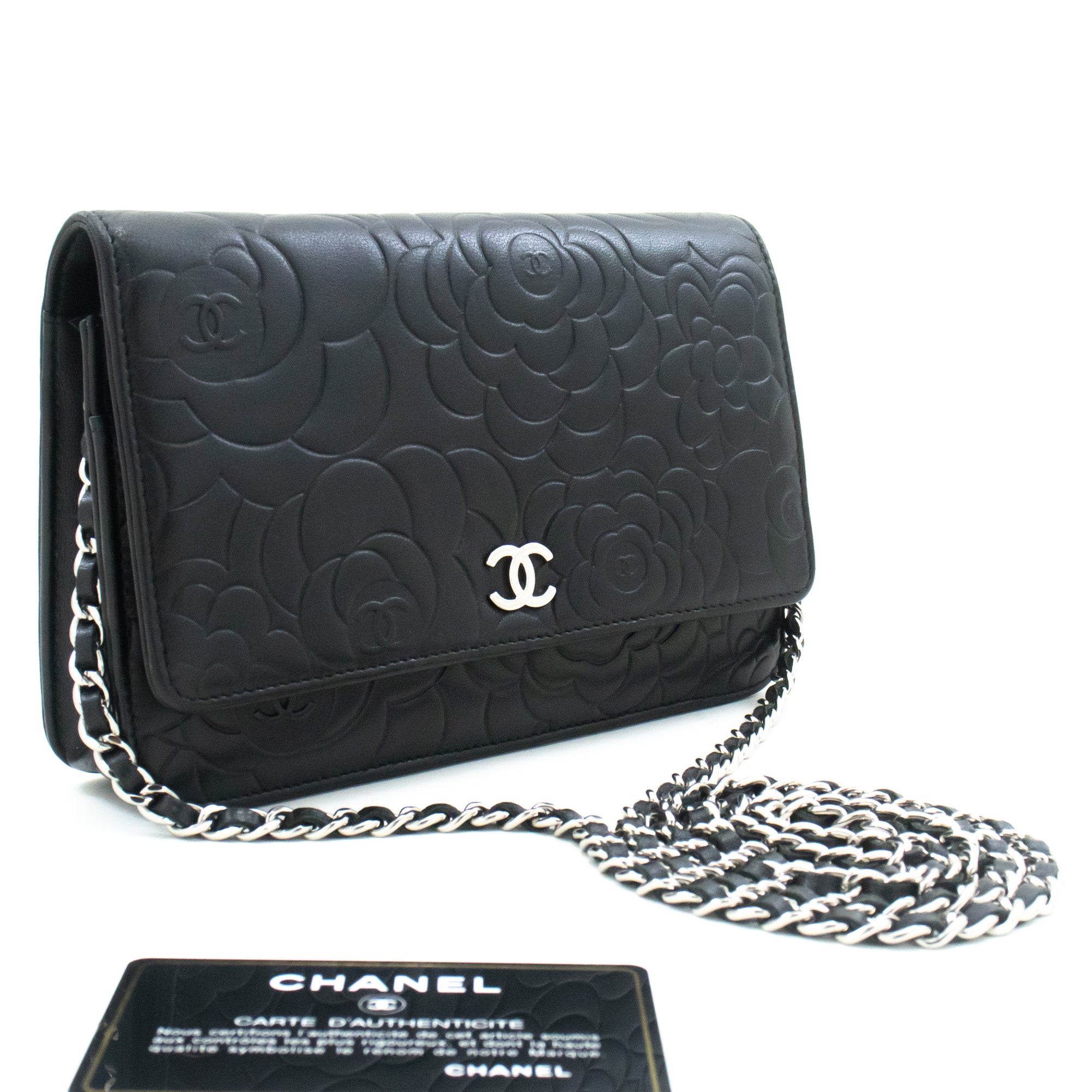 Chanel woc hot sale camellia bag