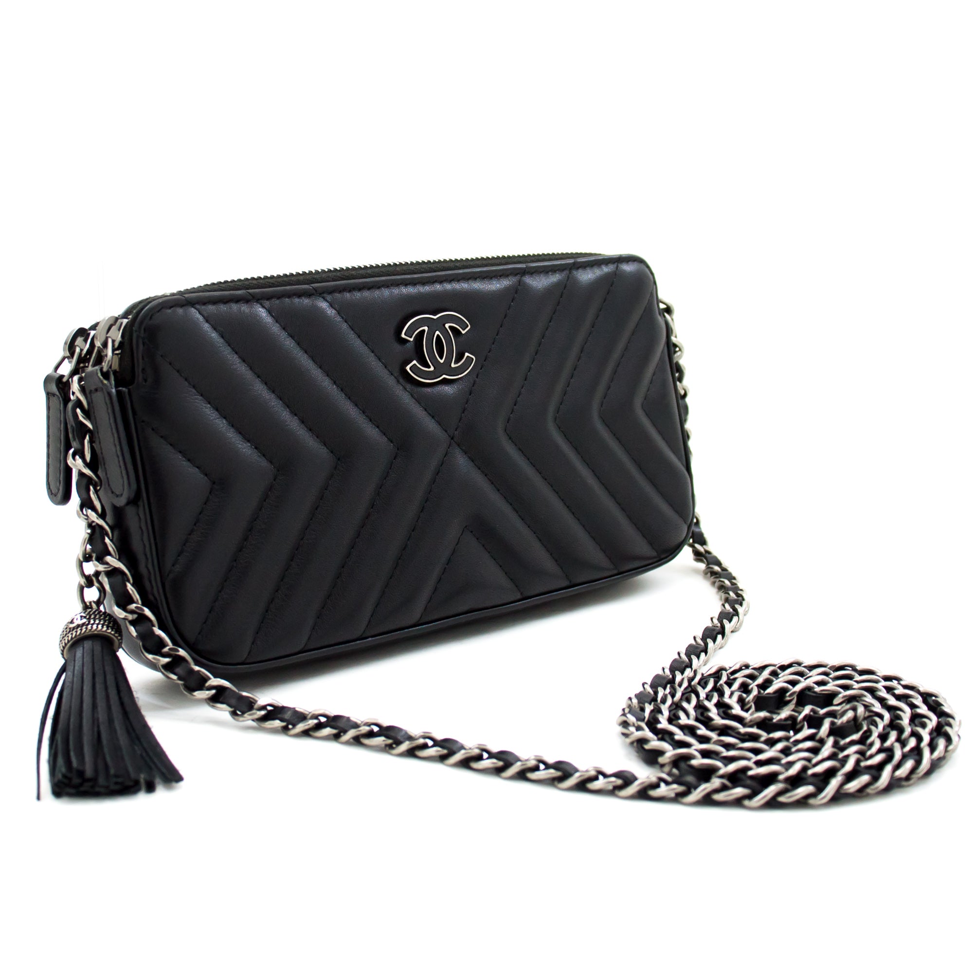 Chanel Caviar Wallet on Chain Woc Black Shoulder Bag Crossbody L26