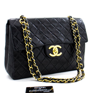 Chanel Grey Quilted Lambskin Leather Classic Maxi Single Flap Bag