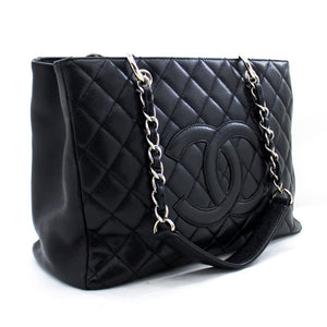 Chanel Black Quilted Caviar Leather Grand GST Shopper Tote Bag Chanel