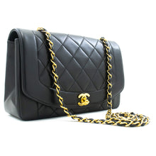 CHANEL Diana Flap Chain Shoulder Bag Black Quilted Lambskin Purse m15 hannari-shop