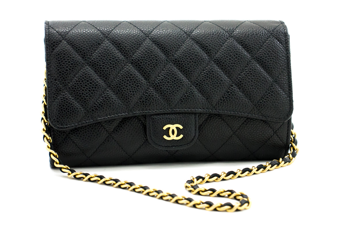 * BOSTON Chanel Wallet on Chain, 22A Black Caviar Leather, New in Box