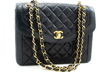 CHANEL NAVY Vintage Chain Shoulder Bag Lambskin Quilted Flap Purse m42 hannari-shop