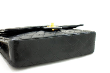 CHANEL 2.55 Double Flap Medium Chain Shoulder Bag Black