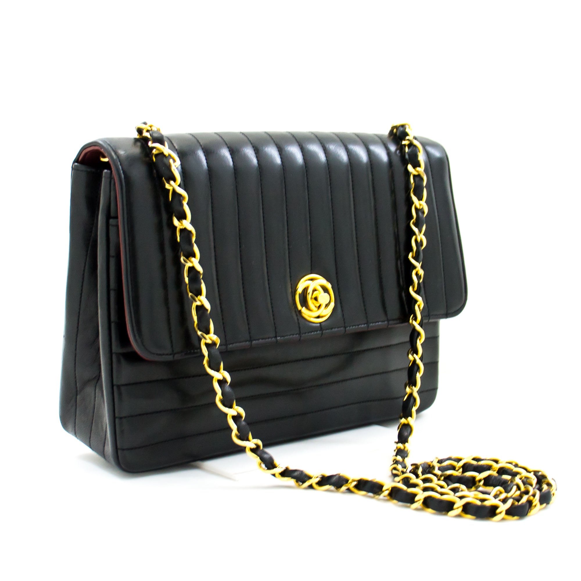 CHANEL Vintage Small Chain Shoulder Bag Crossbody Black Quilted i43 –  hannari-shop