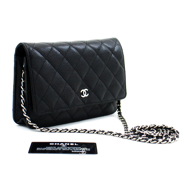 CHANEL Caviar Wallet On Chain WOC Black Shoulder Bag Crossbody i97 – hannari -shop