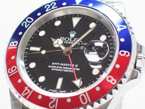 ROLEX GMT MasterII κόκκινο μπλε πλαίσιο 16710 K series Ανδρικά 170514290 hannari-shop