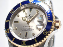 ROLEX Submariner date SS xYG combination diamond & Sapphire index 16613SG Mens 177433723 hannari-shop