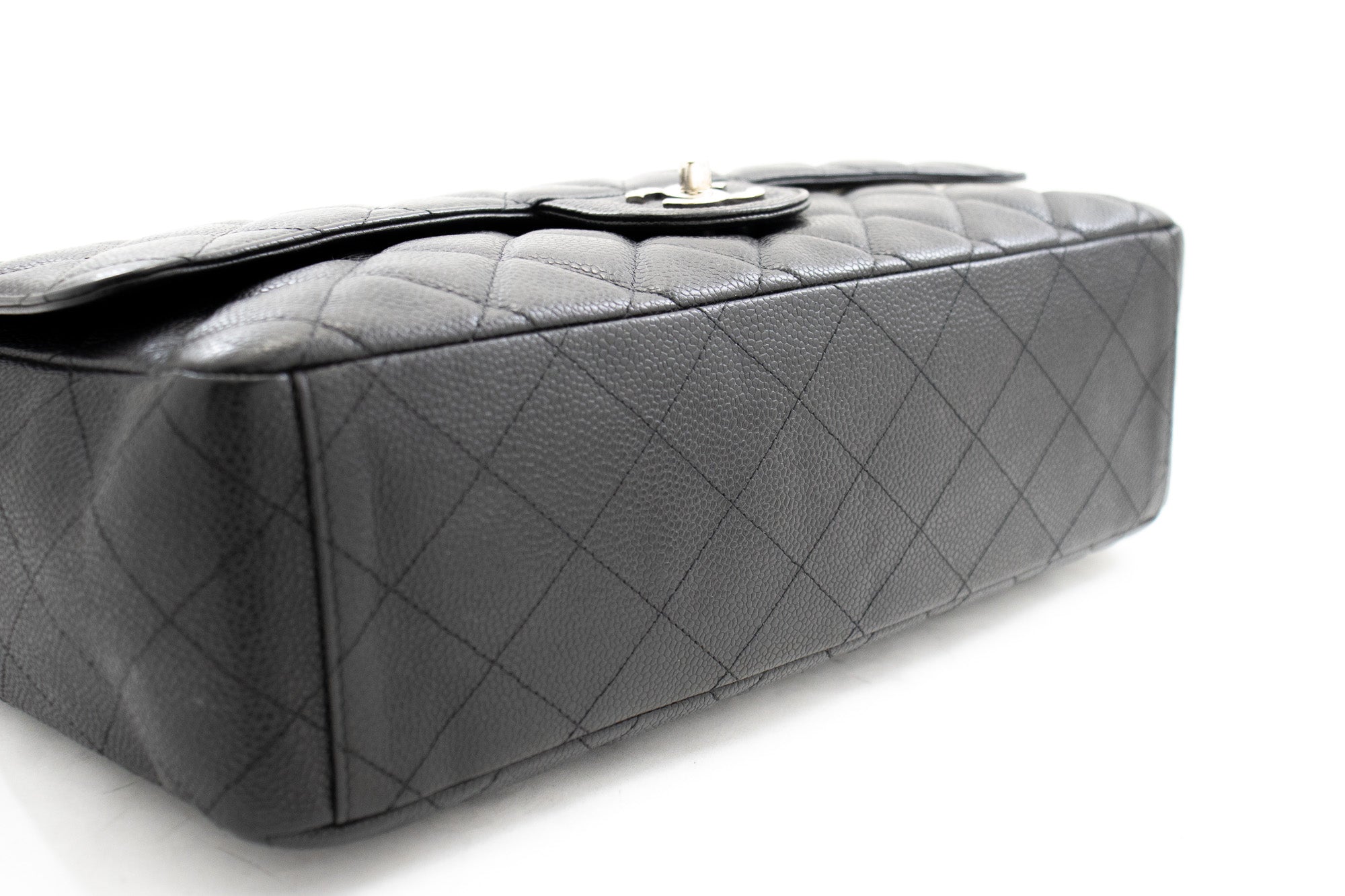 Chanel Caviar Grained Calfskin Flap Chain Shoulder Bag Black 13 i90