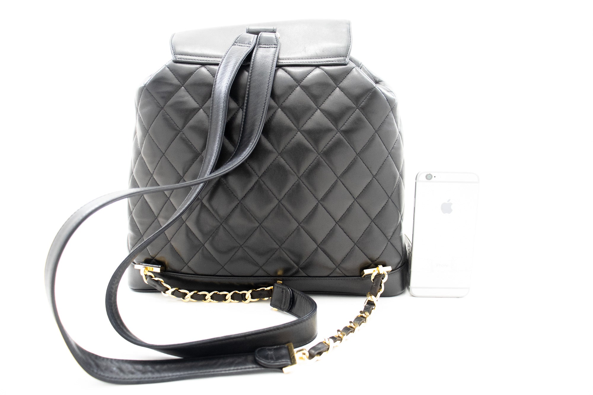 CHANEL Diana Flap Chain Shoulder Bag Black Quilted Lambskin Purse k35 –  hannari-shop