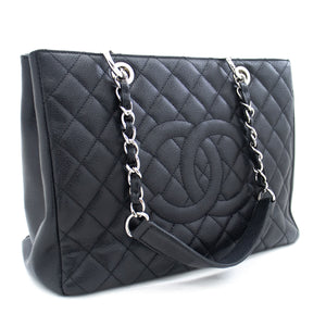 Chanel Grey Quilted Caviar Leather`Chain Top Handle Bag at 1stDibs
