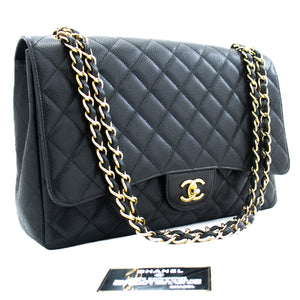 Chanel Black Quilted Calfskin Chain Around Small Single Flap Gold