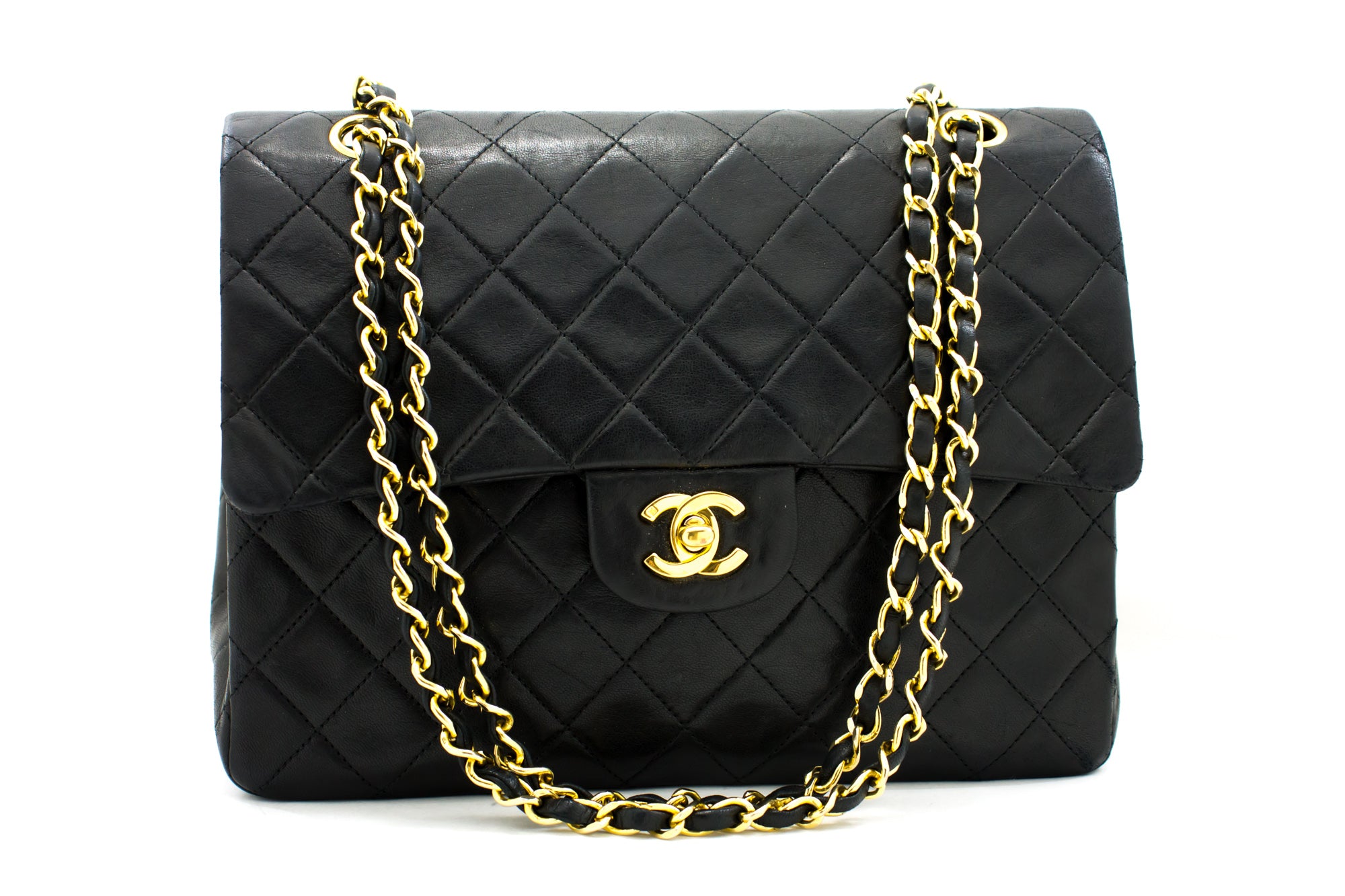 large quilted chanel bag black