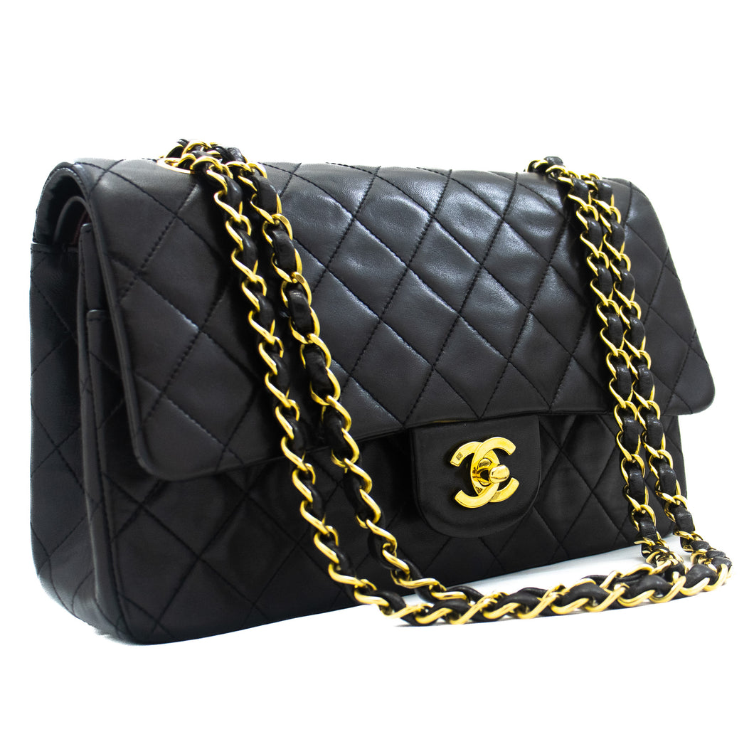 Chanel 2015 Chevron V-Stitch Leather Chain Flap Shoulder Bag i80