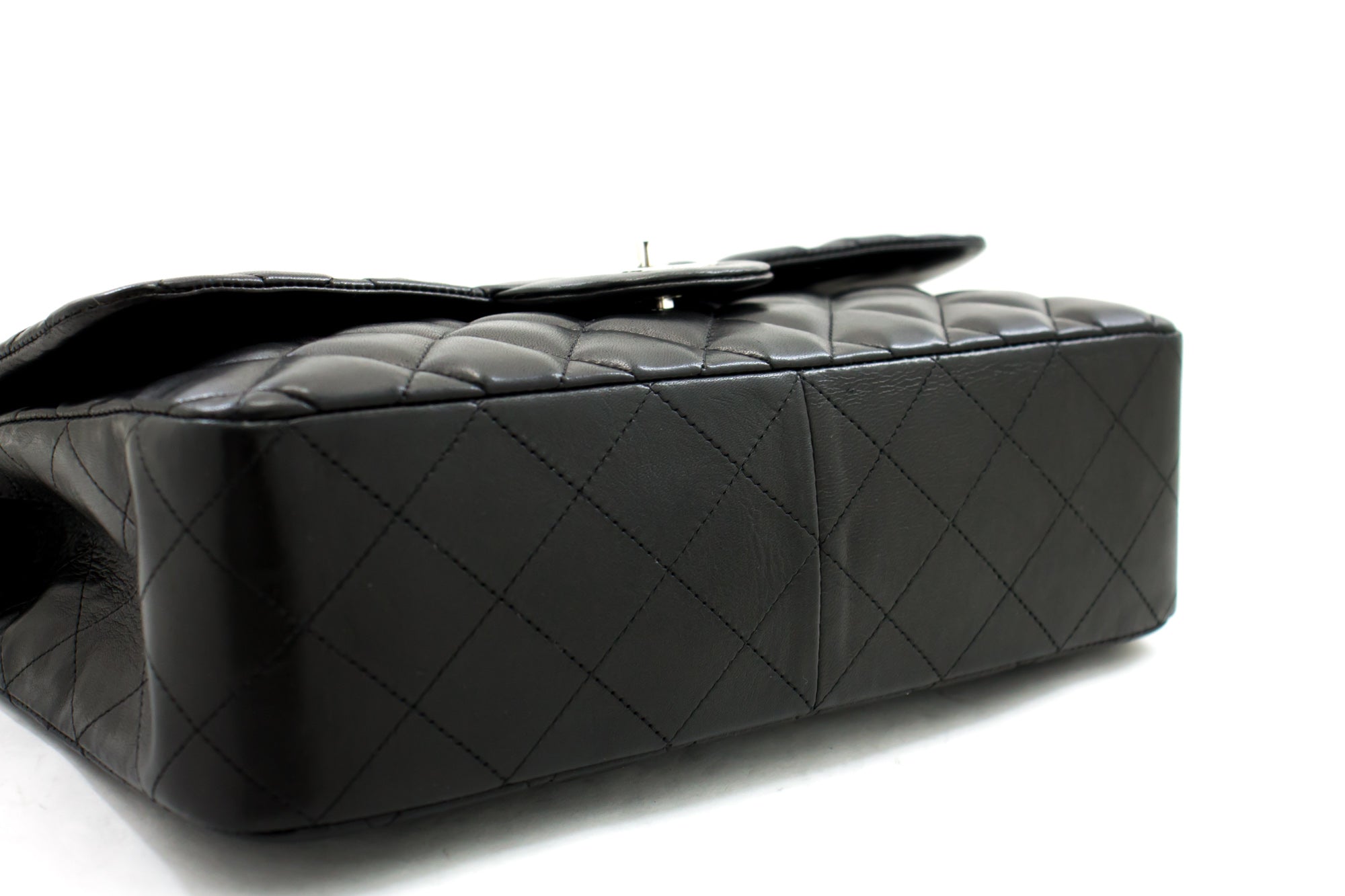 CHANEL Classic Large 11 Chain Shoulder Bag Flap Black Lambskin L10 –  hannari-shop