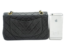 CHANEL Classic Double Flap 9" Chain Skuldertaske Sort Lammeskind j62 hannari-shop