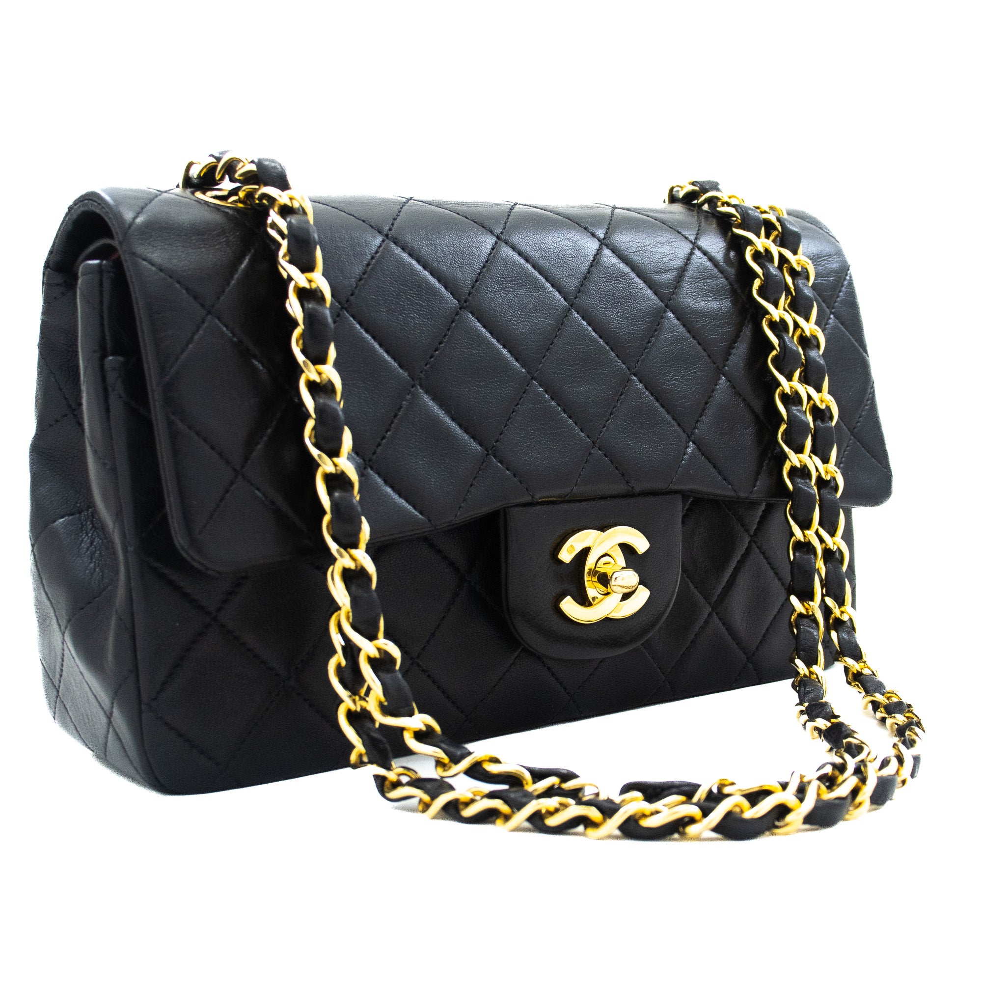 Chanel 9 Black Classic Double Flap Bag with Gold Hardware at 1stDibs   chanel black purse black chanel bag chanel black bag