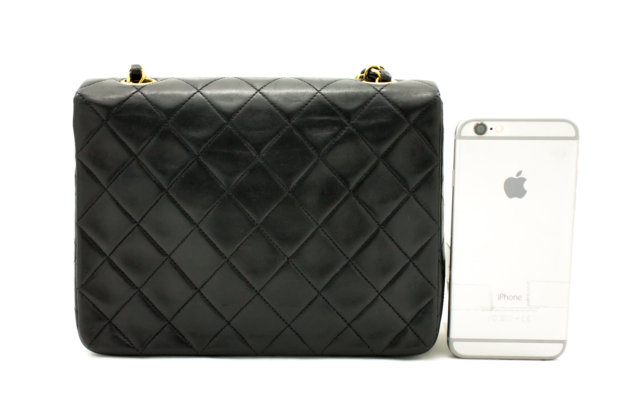 CHANEL Mini Square Small Chain Shoulder Crossbody Bag Black Leather at  1stDibs