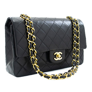Chanel 4 Vintage Chanel 2.55 9 Double Flap Black Quilted Leather