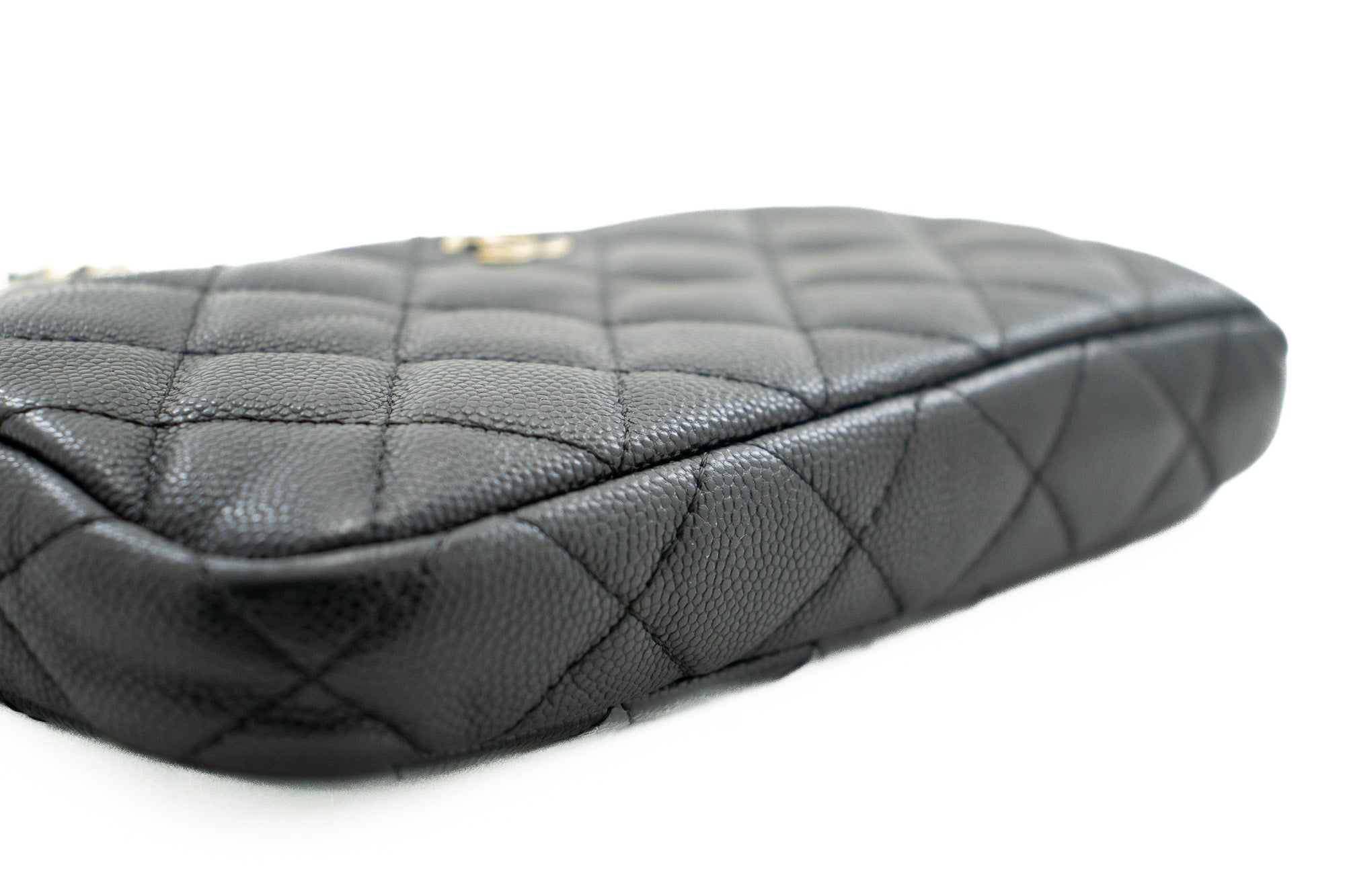 CHANEL Caviar Wallet On Chain WOC Double Zip Chain Shoulder Bag j70 in 2023