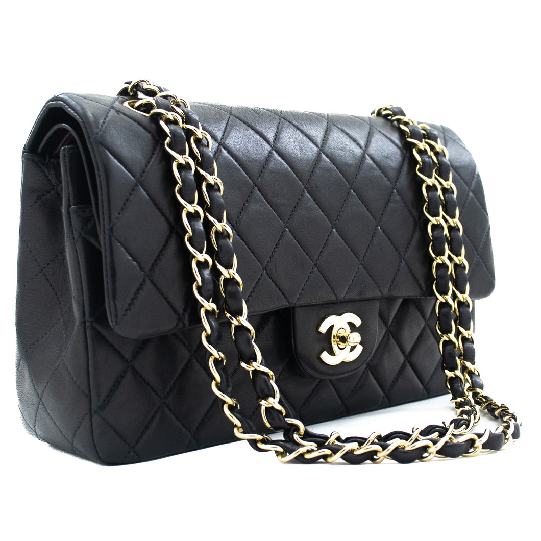 Chanel Double Classic Flap Quilted Caviar Silver-tone Jumbo Navy