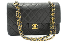 CHANEL 2.55 dobbeltklap mellemlang kæde skuldertaske sort lammeskind j94 hannari-shop