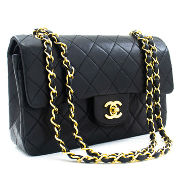 Chanel Black Lambskin Medium Classic 2.55 Double Flap Bag 18k Gold
