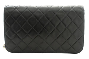 CHANEL Full Flap Chain Skuldertaske Clutch Sort Quiltet lammeskind k19 hannari-shop