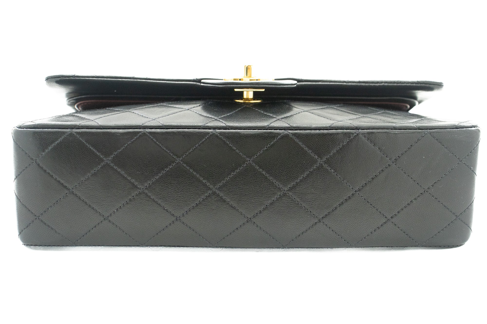 Chanel Classic Double Flap Medium Chain Shoulder Bag Black Lamb k79
