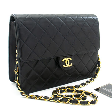 CHANEL Dark Navy Small Chain Shoulder Bag Clutch Quilted Flap