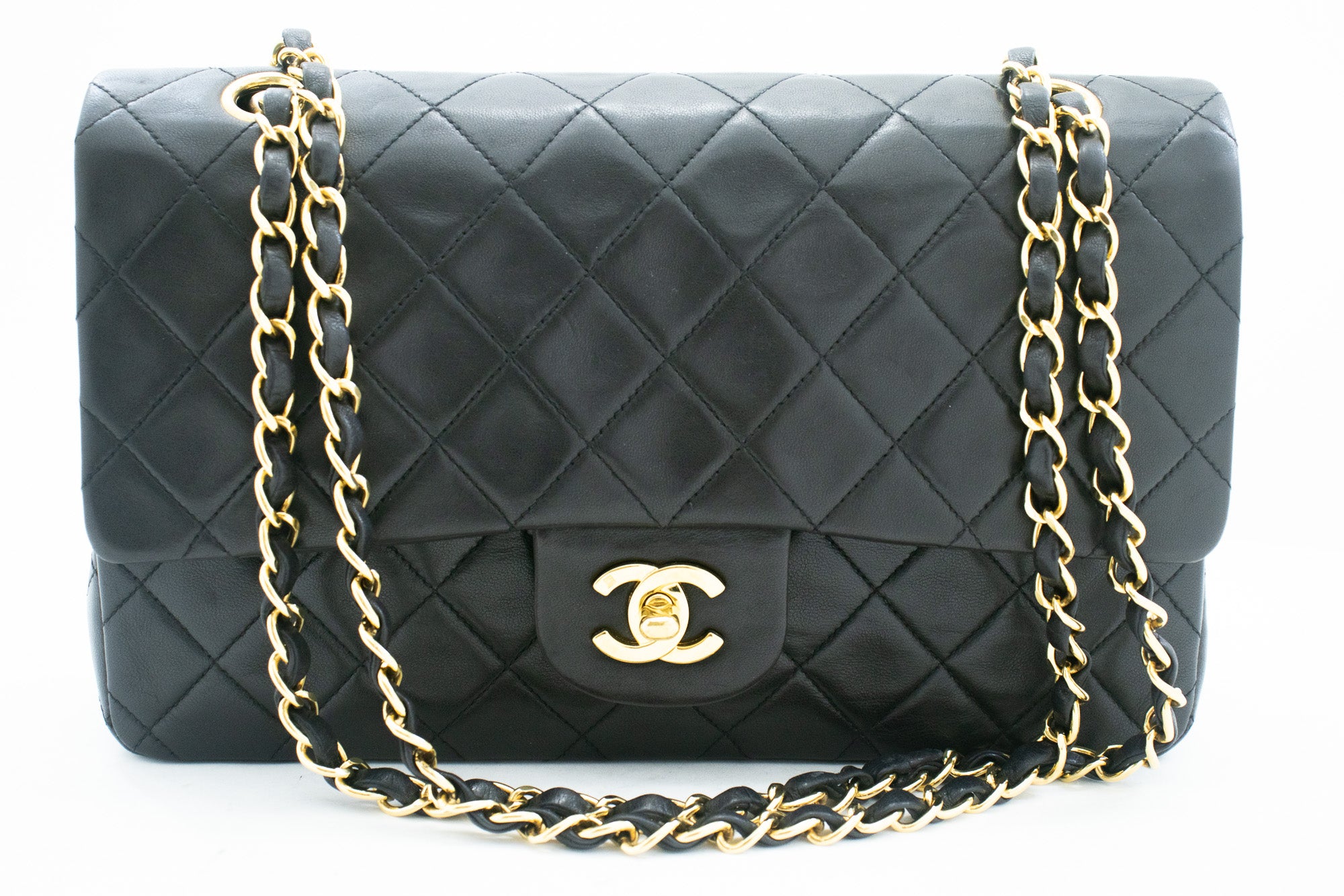 Chanel Black Lambskin Leather Quilted Classic Double Flap Small