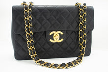 CHANEL Classic Large 13" Flap Chain Skuldertaske Sort Lammeskind j63 hannari-shop