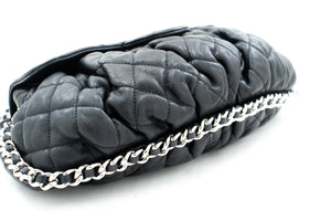 CHANEL Chain Around Shoulder Bag Crossbody Black Calfskin Leather k16 hannari-shop