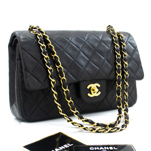 Chanel Vintage Black Lambskin Chain Strap Shoulder Bag at Jill's Consignment