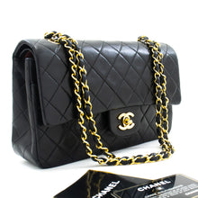 CHANEL Classic Double Flap 10" Chain Skuldertaske Sort Lammeskind k37 hannari-shop