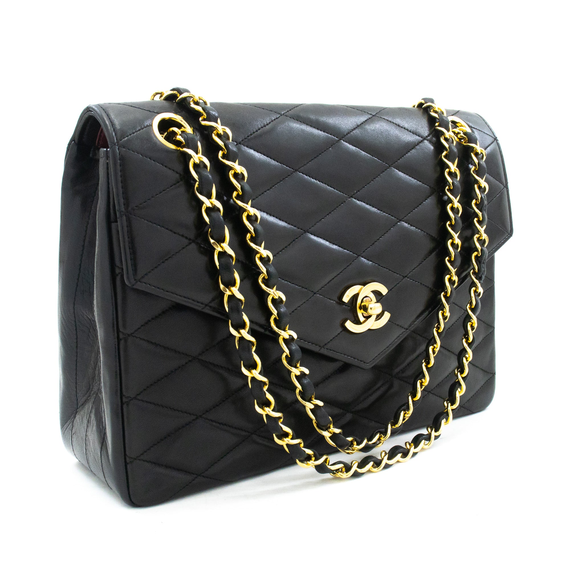 CHANEL White Quilted Lambskin Vintage Mini Classic Single Flap Bag