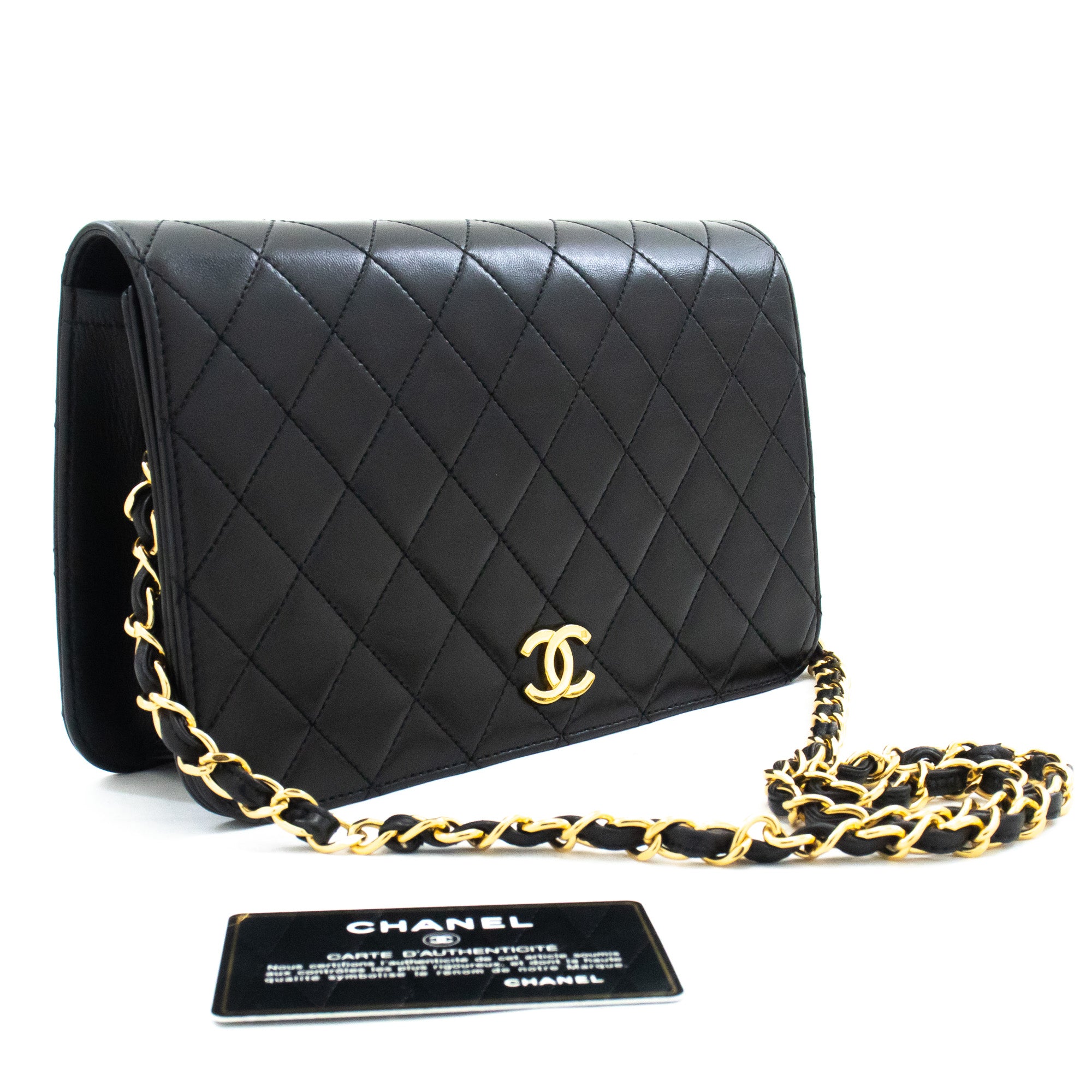 CHANEL Mini Square Small Chain Shoulder Bag Crossbody Black Quilt Leather  ref.525624 - Joli Closet