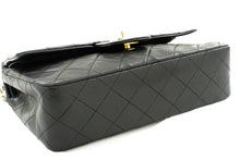 CHANEL Classic Double Flap 9" Chain Skuldertaske Sort Lammeskind k42 hannari-shop