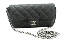 CHANEL Flap Phone Holder With Chain Bag Black Crossbody Clutch j99 hannari-shop