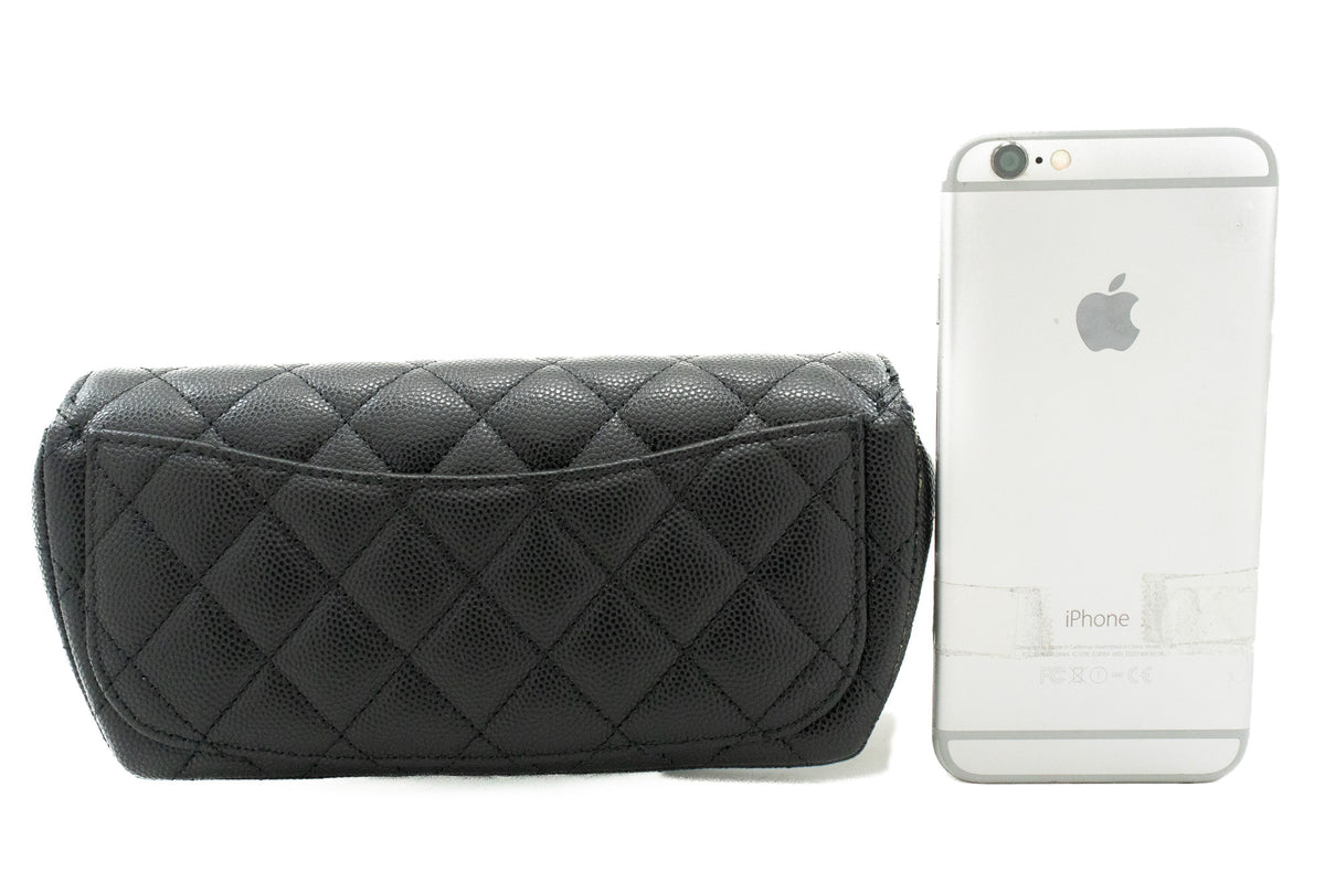 Chanel: Quilted Black Leather Chain Clutch - Flip Lock – GEM