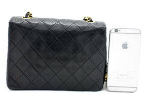 CHANEL Μίνι τετράγωνο Τσάντα ώμου με αλυσίδα χιαστί μαύρο πάπλωμα h15 hannari-shop