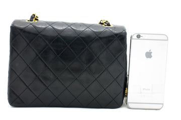 CHANEL Mini Square Small Chain Shoulder Bag Crossbody Black Quilt h15 –  hannari-shop
