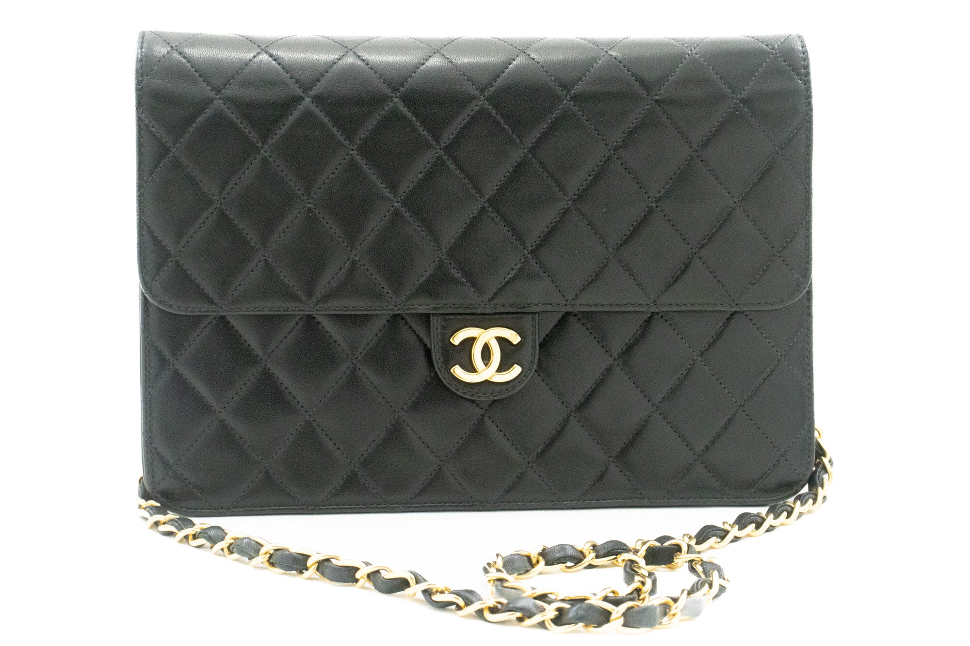 Chanel Black Quilted Lambskin Mini Full Flap Bag Gold Hardware, 2000-2002